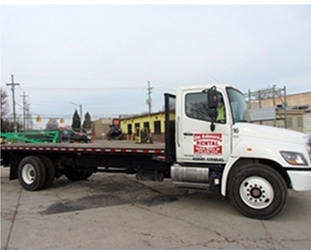 Flatbed truck ready for rent from Ashmore Rentals